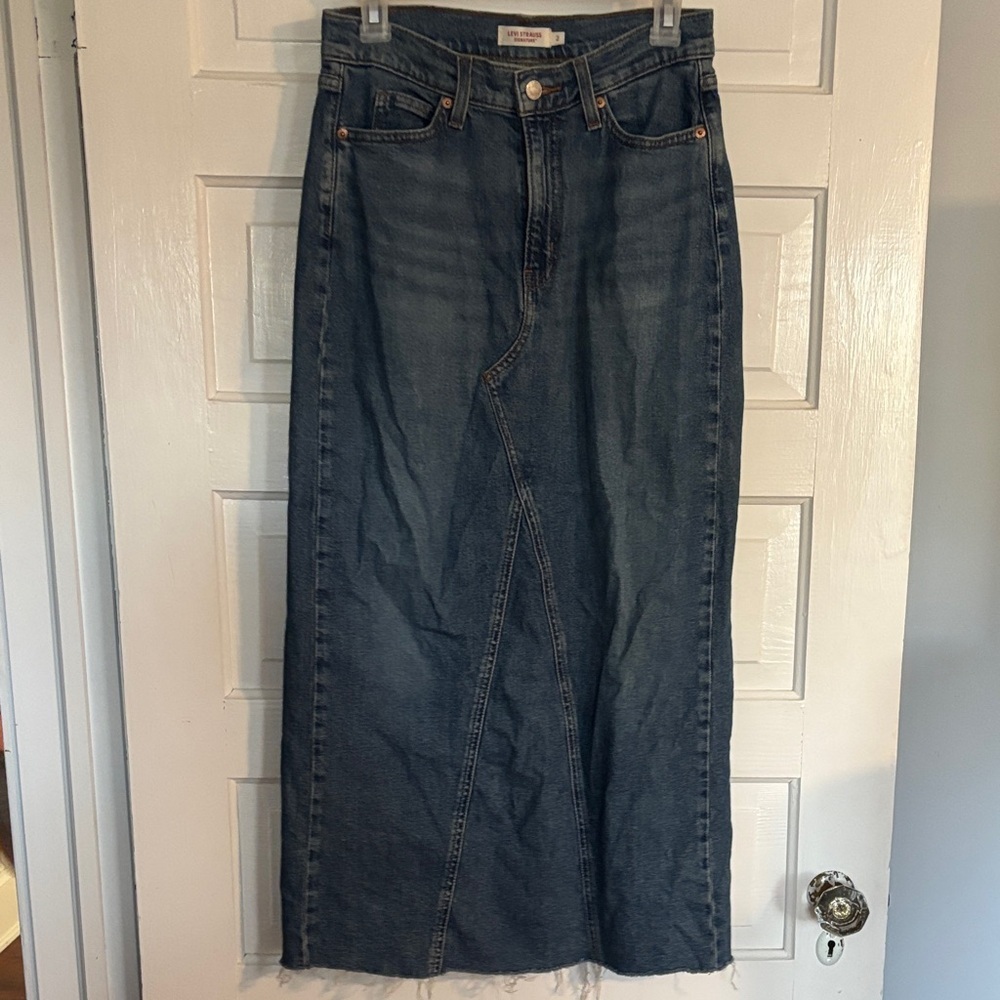 Levi's Dark Blue Denim Maxi Skirt
